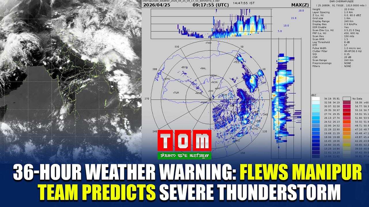 36-HOUR WEATHER WARNING: FLEWS MANIPUR TEAM PREDICTS SEVERE THUNDERSTORM