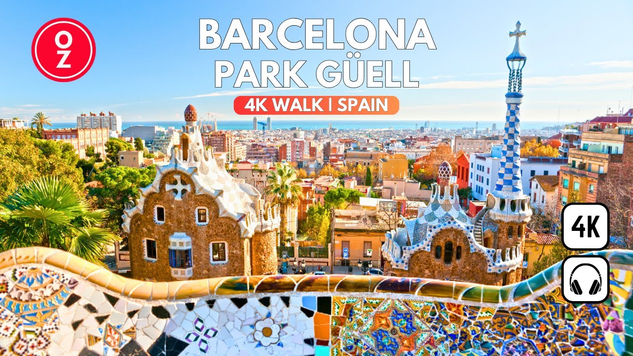 Barcelona Parc G&uuml;ell Walking Tour | The Park of the Arts designed by Gaud&iacute; - Spain 🇪🇸 [4k 60fps]