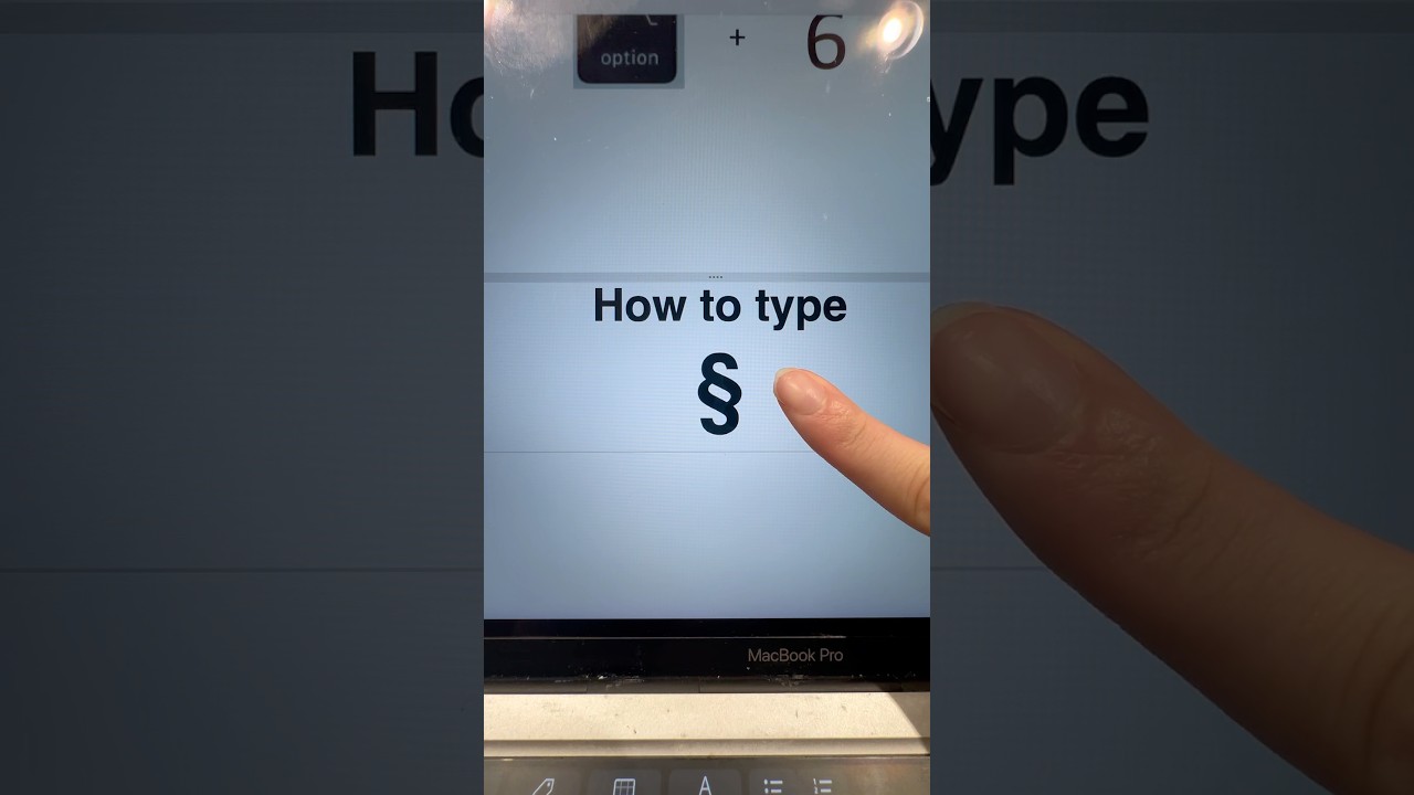 How to type &sect; The section sign (&sect;) #macbooktips #keyboard #macshortcuts