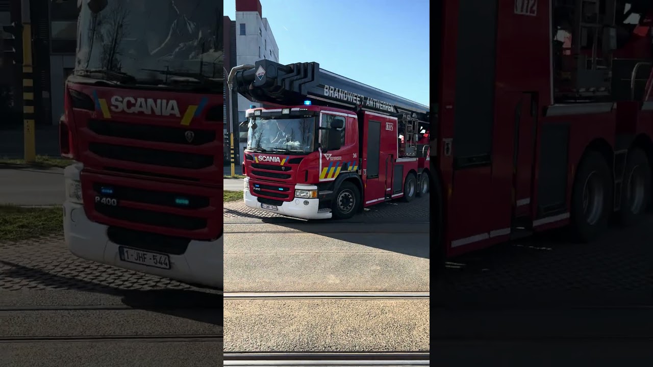ELEVATOR 50m van brandweer Antwerpen met spoed naar incident! #antwerpen #brandweer #firefighter