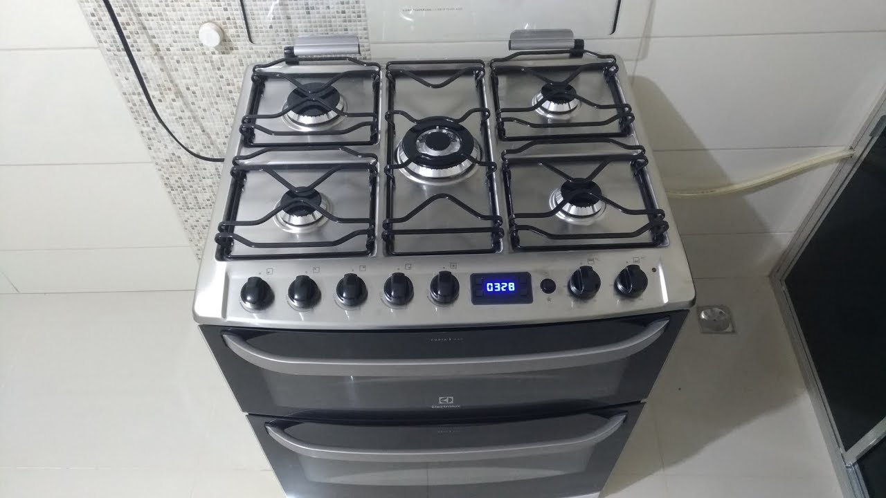 Fogão Electrolux 5 bocas 76BDR, duplo forno com Grill elétrico e timer digital