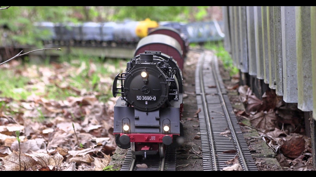 GARTENBAHN DAMPFLOK 50 3690-0 MIT LANGEN GÜTERZUG in Spurweite 1