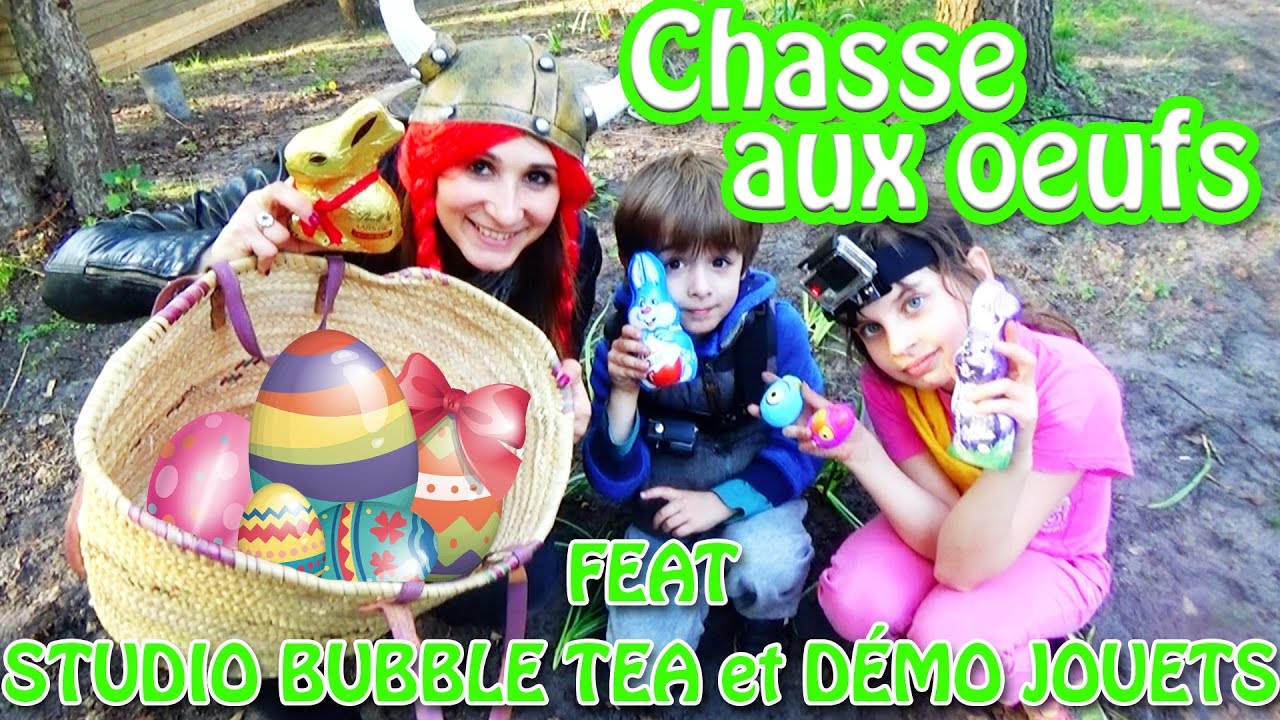 Chasse aux oeufs entre YOUTUBE KIDS ! feat STUDIO BUBBLE TEA et DÉMO JOUETS