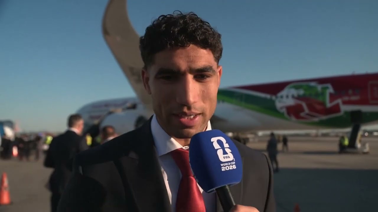 'We can't wait to start training' - Achraf Hakimi and Morocco arrive in New Jersey | FIFA World Cup