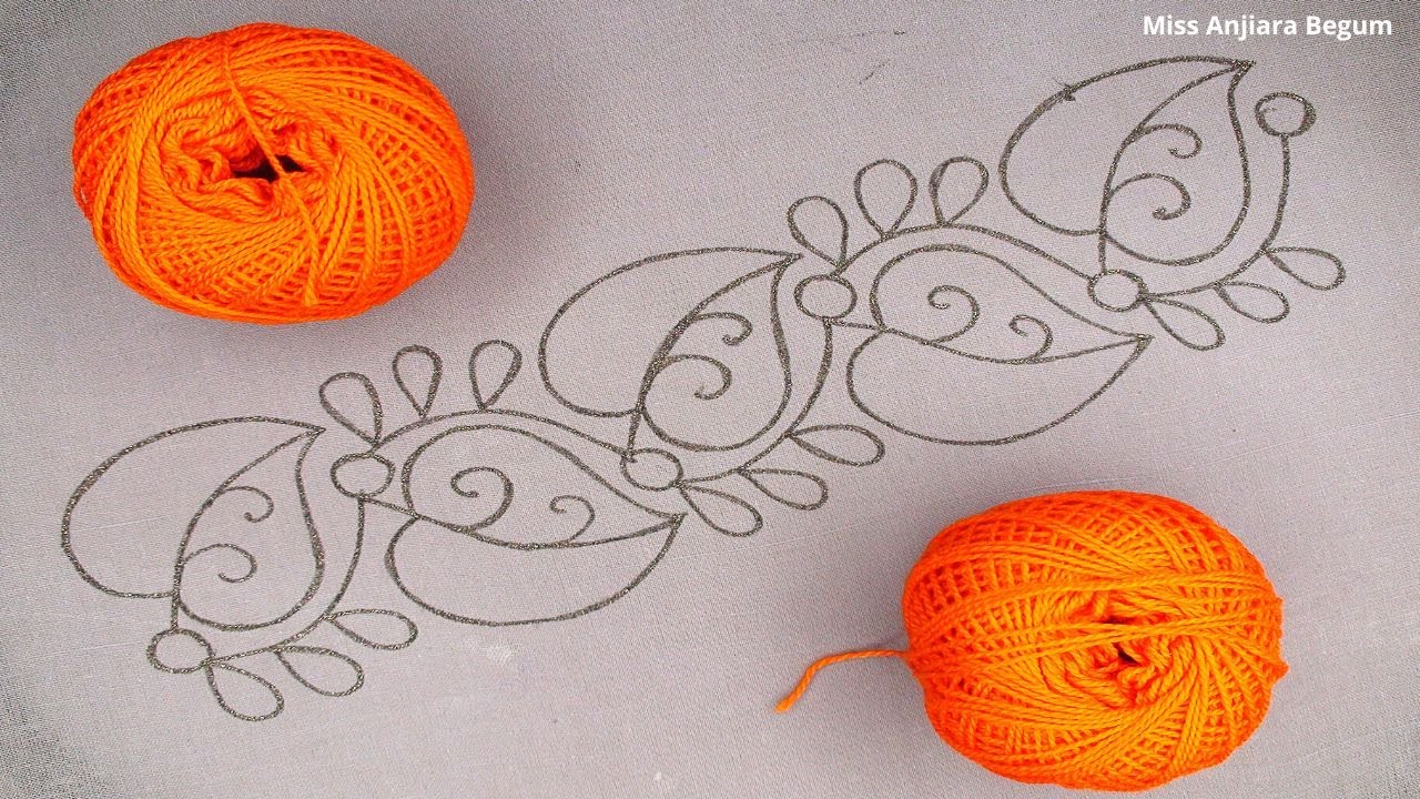 Hand Embroidery: Borderline Design For All Dress||Miss Anjiara Begum