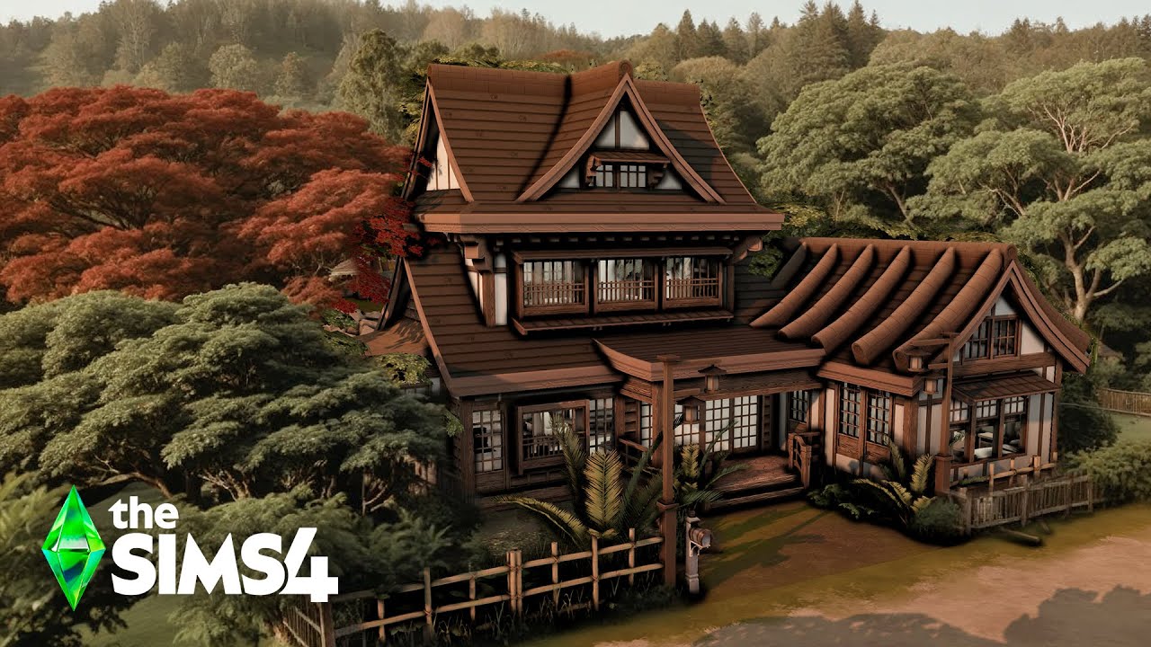 JAPANESE HOUSE - Relaxing Speed Build - ASMR| The Sims 4 - no cc.