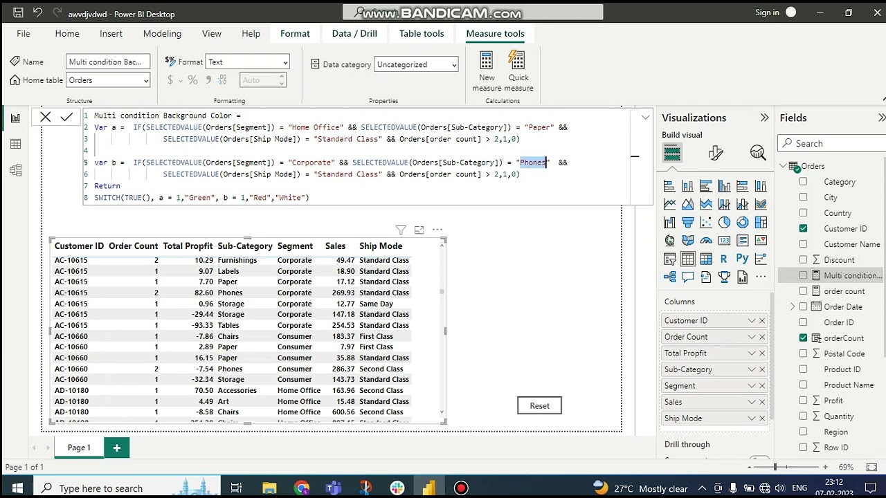 44) Multi conditional formatting in #dax #powerbi Conditional formatting with multiple conditions
