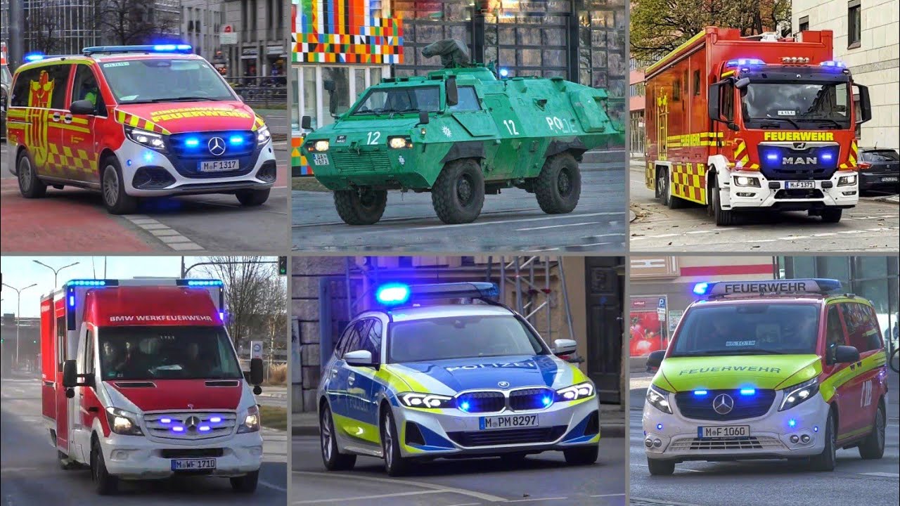 [🚒𝗘𝗟𝗪𝟮, 𝗪𝗘𝗥𝗞𝗙𝗘𝗨𝗘𝗥𝗪𝗘𝗛𝗥 𝘂𝘃𝗺.🚨] Einsatzfahrten 》Feuerwehr, BRK & Polizei M&uuml;nchen || XXL-Zusammenschnitt