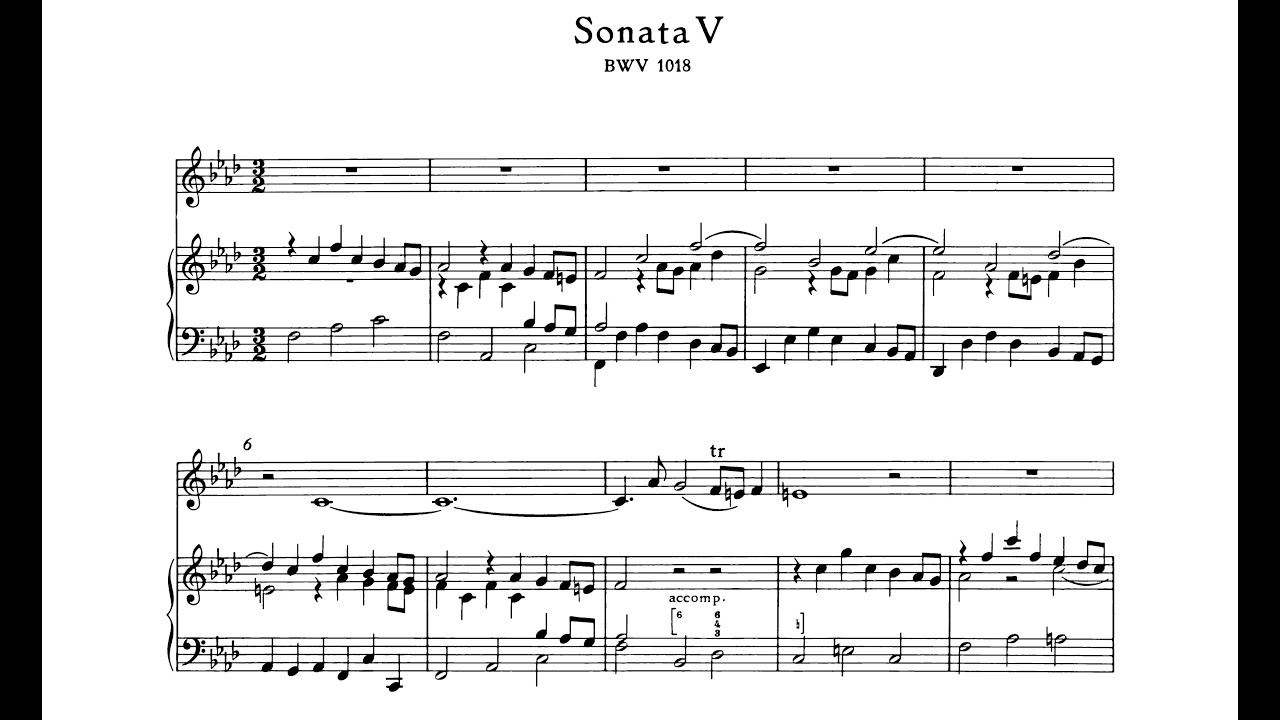 J. S. Bach - Sonate for Violin and Harpsicord n°5 in F minor BWV 1018 - Score