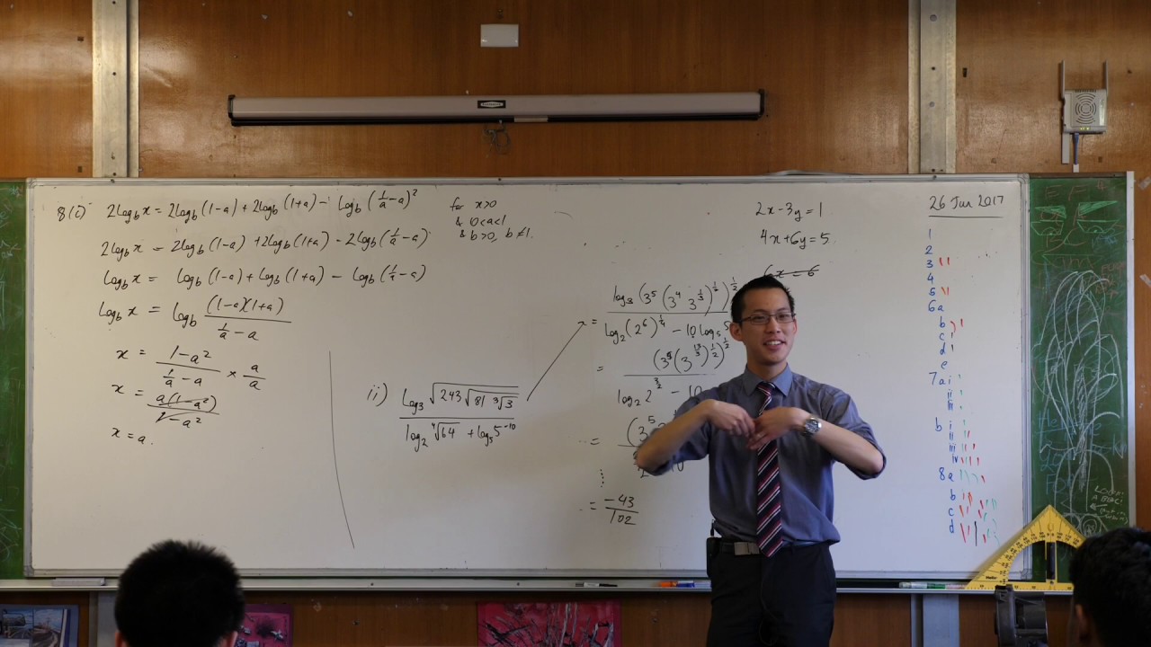 Tricky Log Questions (3 of 4: Combining terms & solving an equation)