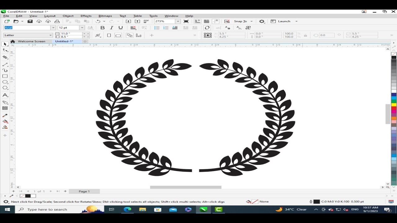 How to Make Leaf logo in Corel Draw | How to Create Logo in Corel Draw Urdu/Hindi
