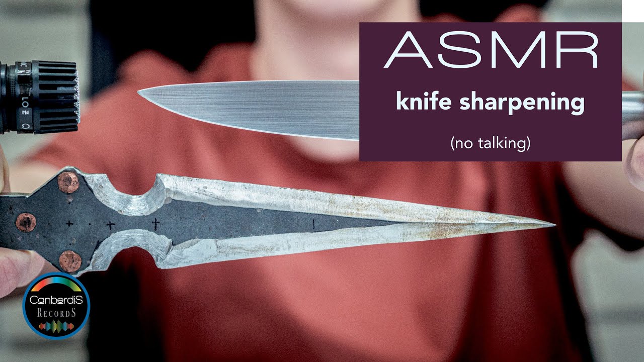 ASMR knife sharpening (no talking)