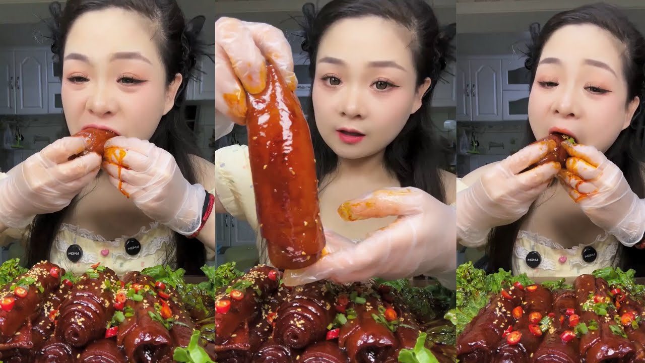 🔥 STEAMED PORK SKIN MUKBANG 🤤🔥