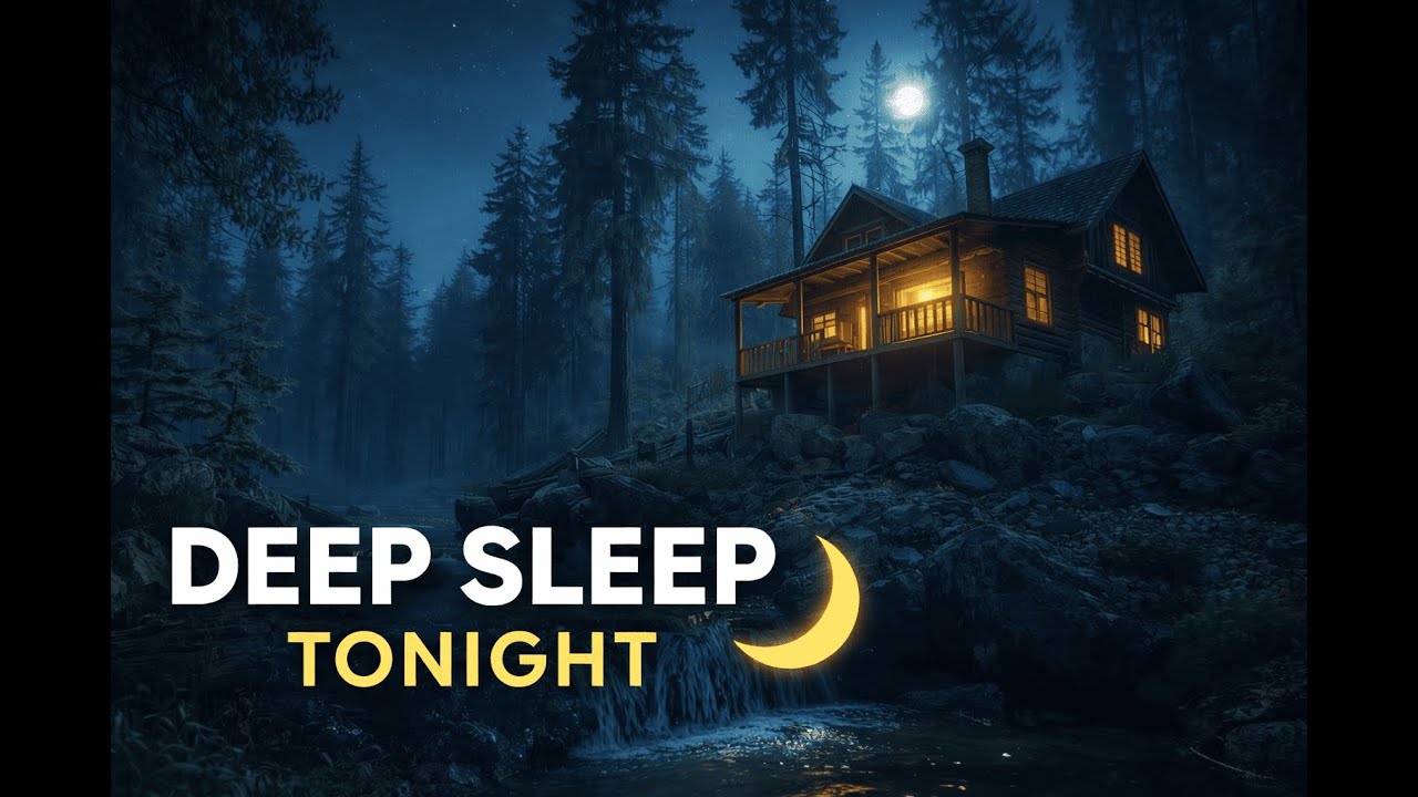 Moonlight Forest Cabin 🌙 Relaxing Nature Sounds for Deep Sleep & Stress Relief