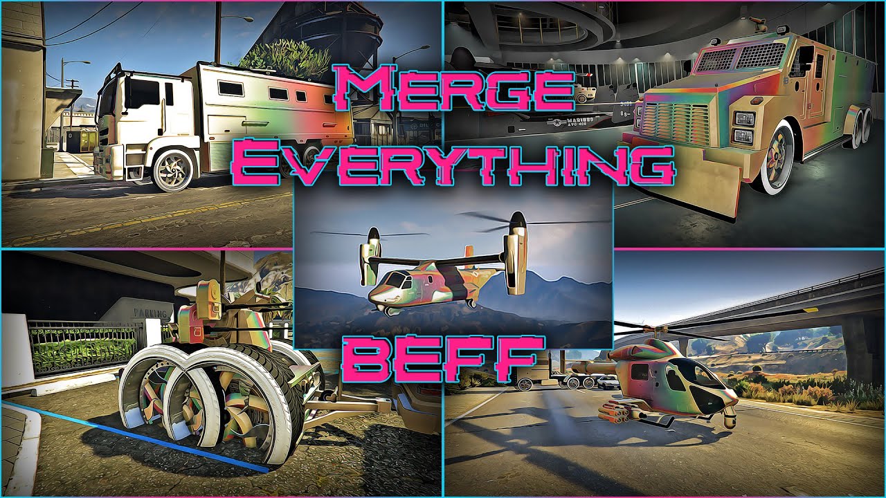GTA5 - Merge Everything - BEFF - How to Merge Any Vehicle in GTA - Glitches -GC2F, Car 2 Service Car