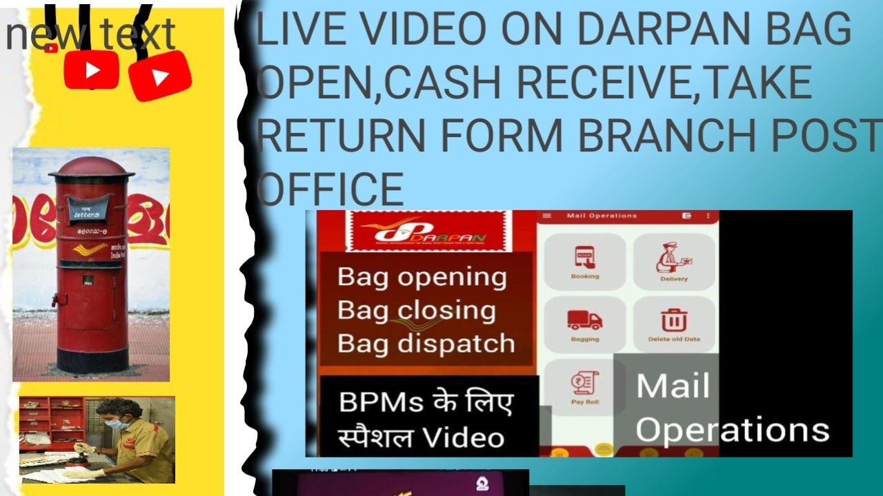 LIVE  BAG OPEN ,CASH RECEIVE,TAKE RETURN FROM BRANCH POST OFFICE