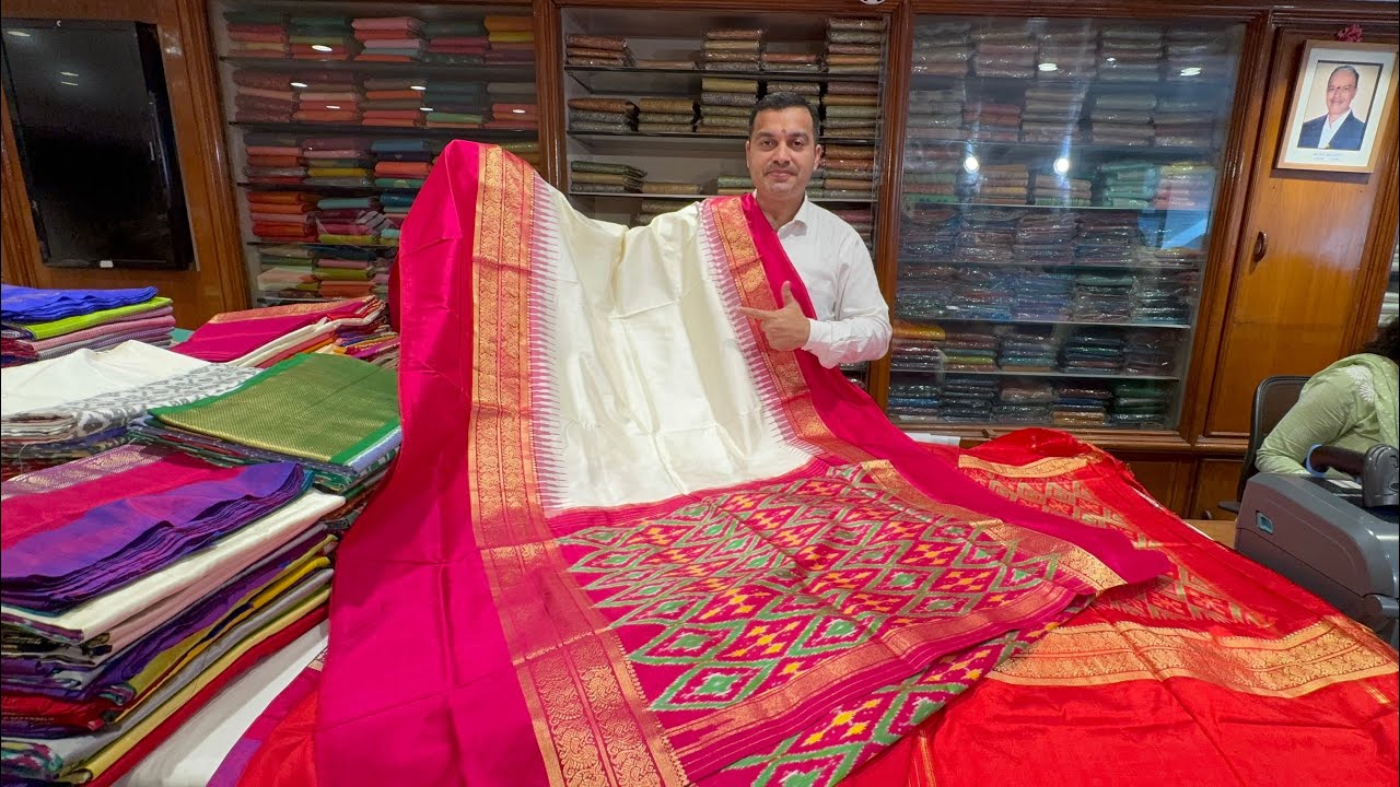 Chickpet Wholesale Pure Ikkat & Pochampally Silk Sarees @ DISCOUNT PRICES🚨Single saree courier av.