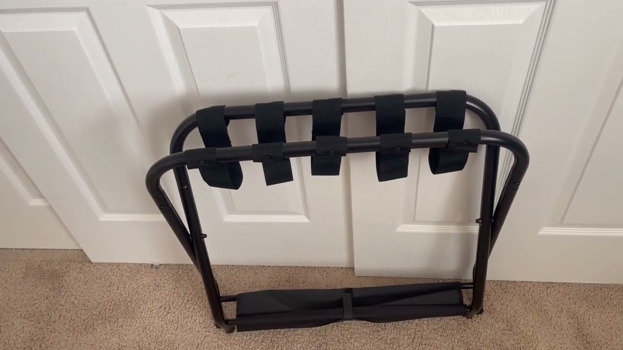 Heybly Luggage Rack, Steel Folding Suitcase Stand with Storage Shelf Review