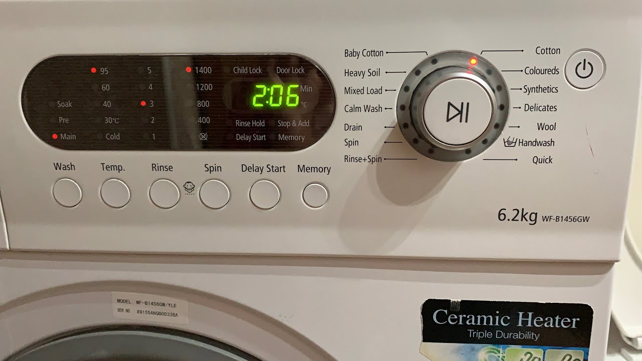Samsung WF - B1456GW - Boilwash 95&deg; (Full video)