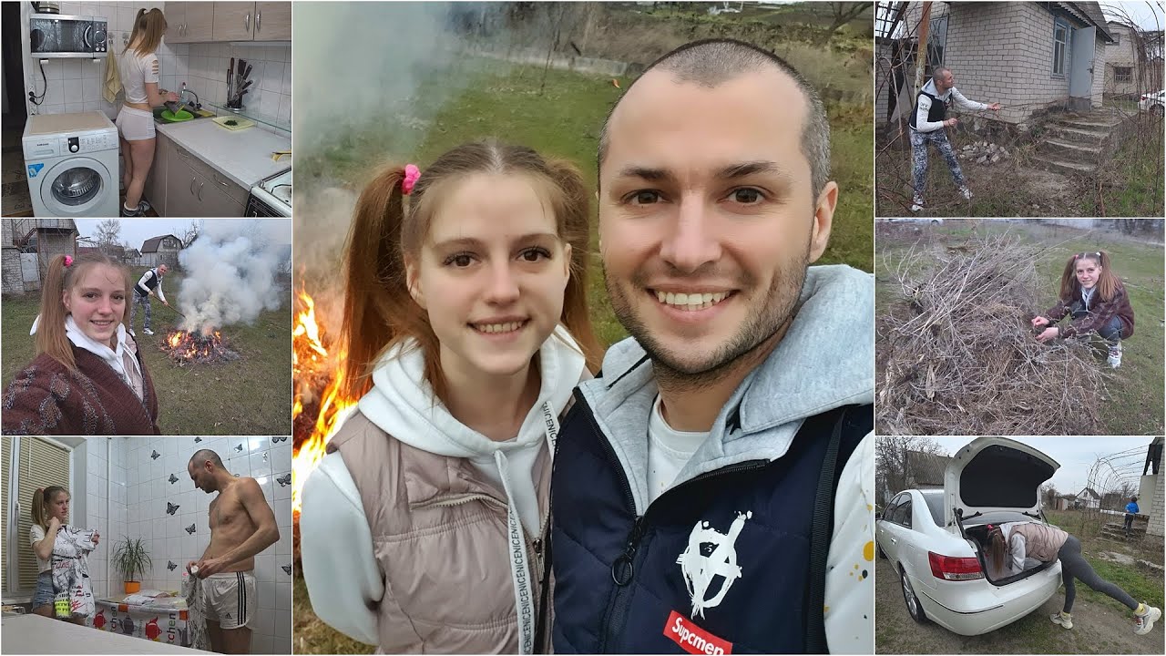 Убираем бурьян на даче. Наши маленькие подписчики, мы вас любим:)