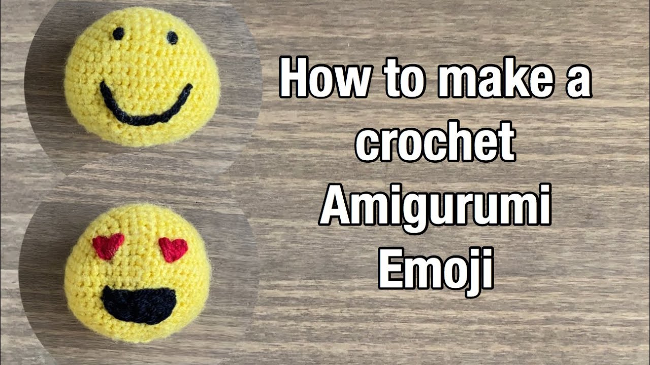 Crochet Emoji ball/ Amigurumi Emoji/ crochet ball key ring
