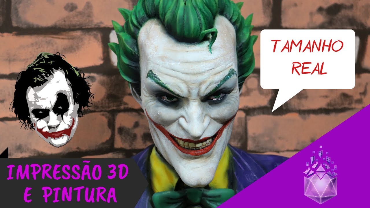 Busto do Coringa em tamanho real! Impressão 3D e Pintura | Oficina 4D