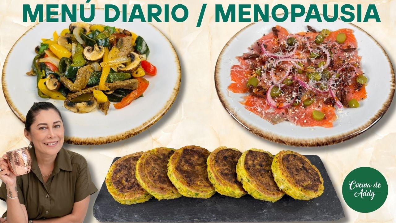 Menú Diario P/PERI Y MENOPAUSIA. PAN PROTEICO, FAJITAS, SALMON. Calcio, Omega 3, Proteína Magnesio