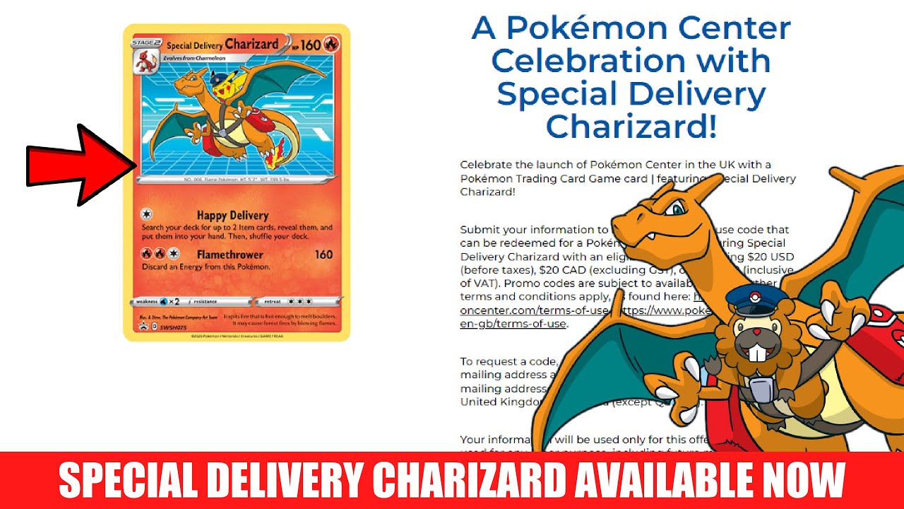 Special Delivery Charizard is Available Now on the Pokemon Center Website! Not a Drill!