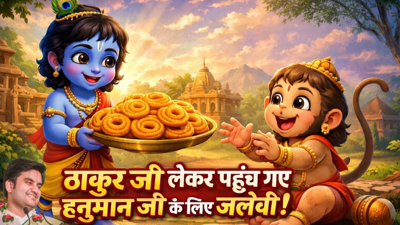 ठाकुर जी लेकर पहुंच गए हनुमान जी के लिए जलेबी