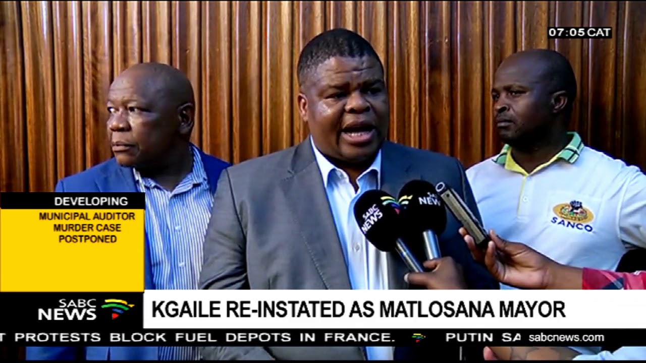 Kgaile re-instated as Matlosana mayor