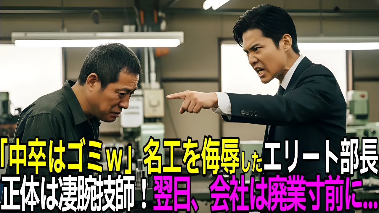 【スカッと】「中卒はゴミｗ」と凄腕技師をクビにしたエリート部長→翌日、現場が崩壊し会社は廃業寸前！震え上がる男の末路【朗読】