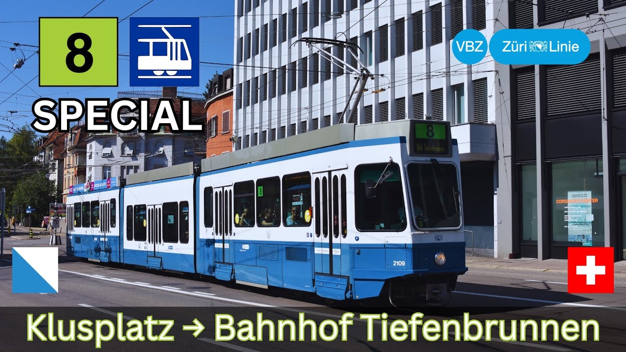 🇨🇭Züri-Fäscht 2023 SPECIAL: VBZ Tramlinie 8 | Klusplatz - Bahnhof Tiefenbrunnen