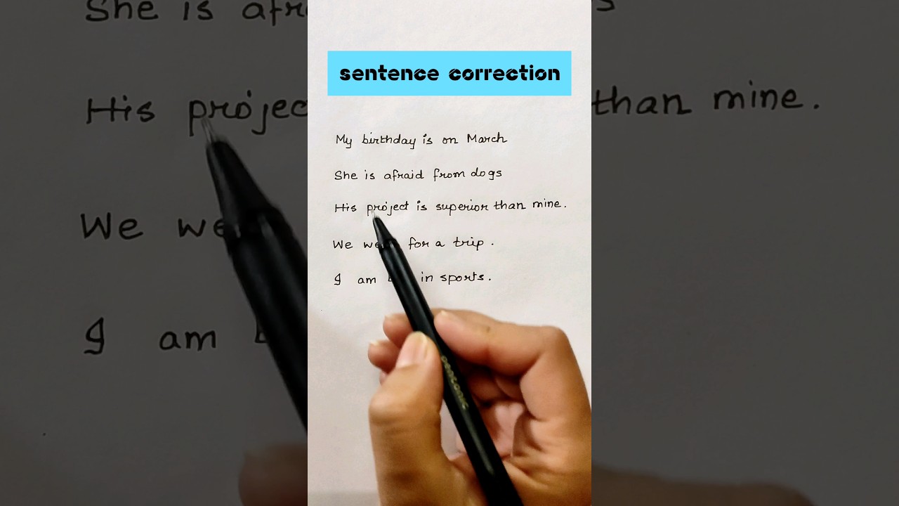 Sentence Correction in English Grammar. Correct Use of Prepositions. English Grammar Rules.