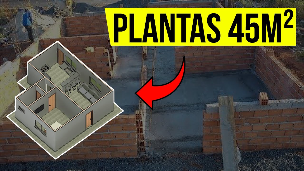 MODELOS DE CASAS DE 45 M² PLANTAS GRÁTIS PARA DOWNLOAD.