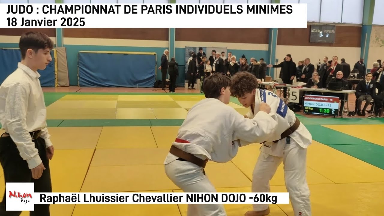 Judo Championnat de Paris -60kg Nihon Dojo Raphaël Lhuissier Chevallier