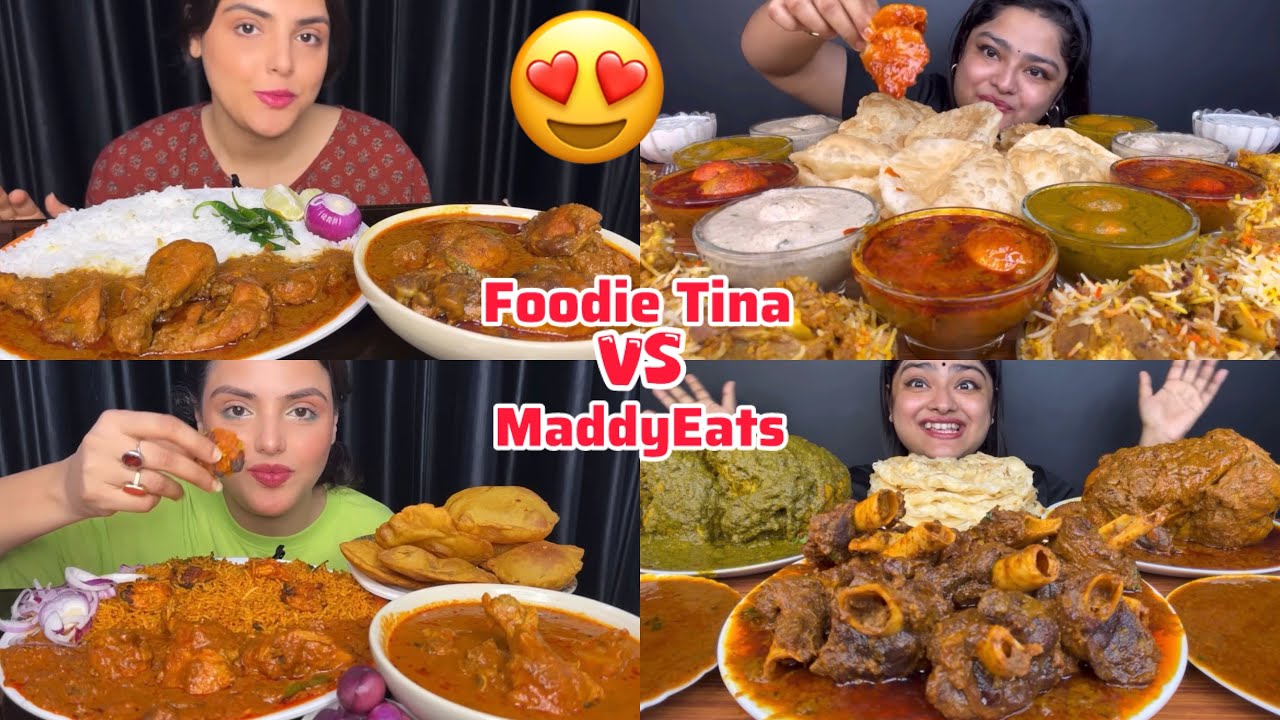 ASMR Eating Spicy Chicken Curry, Mutton Curry🥰😋Egg Curry, Whole Hariyali Chicken Curry, Biryani 🥵🔥
