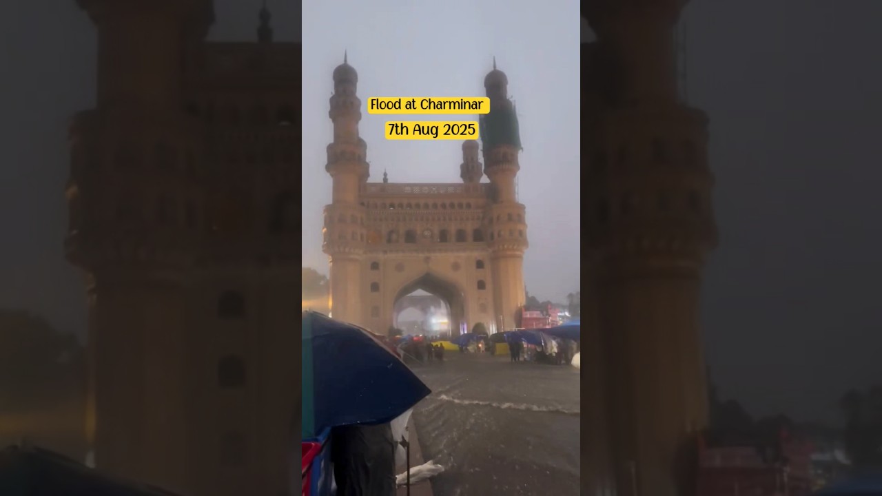Flood at Charminar #viral #yt #ytshorts #ytviral #ytshort #instagram #ncs #hyderabadnews #hydra