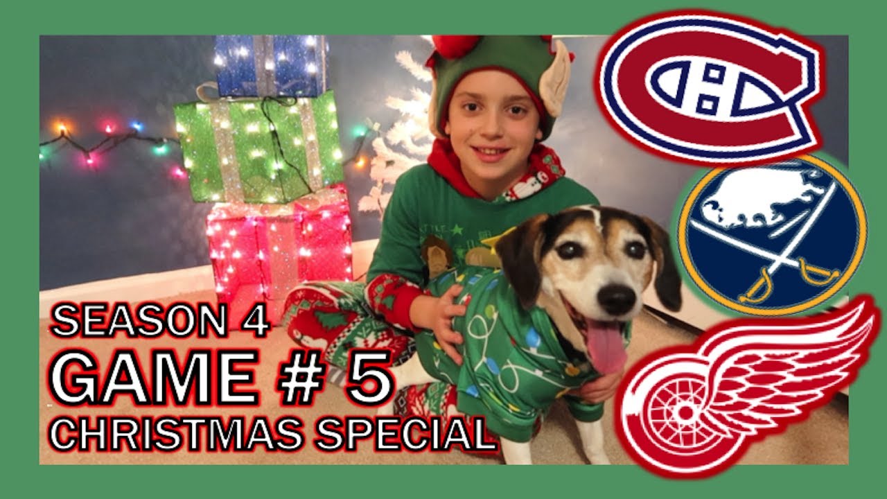 KNEE HOCKEY SEASON 4 - GAME # 5 - CHRISTMAS SPECIAL .. RED WINGS / CANADIENS / SABRES - QUINNBOYSTV