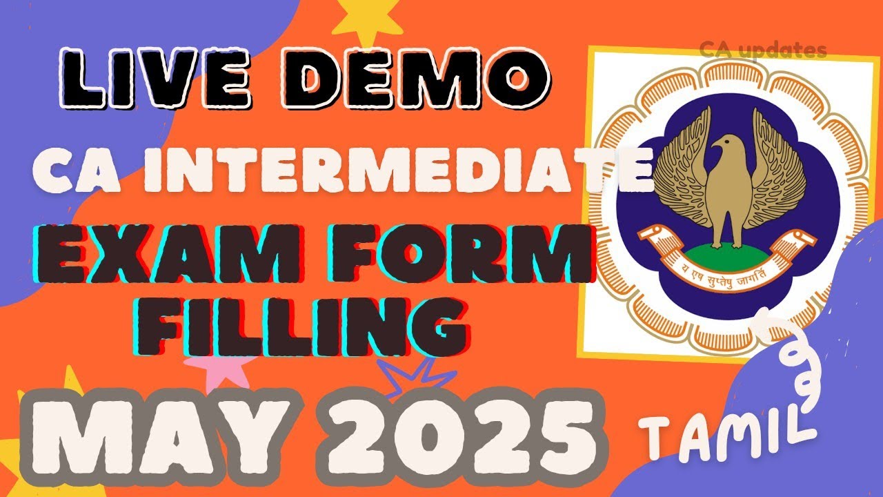 ✅️Live Demo: How to Fill CA Intermediate May 2025 Exam Form | How to Fill CA Exam Form