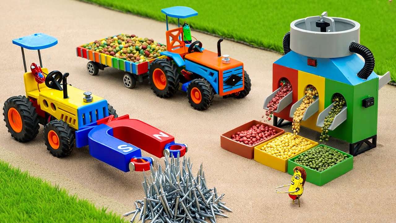 Top most Creative DIY Seed Sorting Machine | Tractor-mounted Magnetic Sweeper | HP Mini DIY Tractor