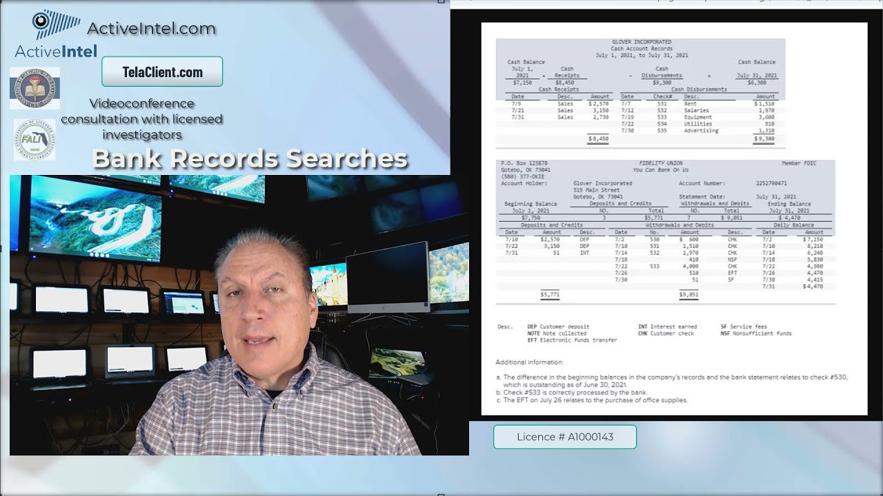 Bank Records & Account Investigations