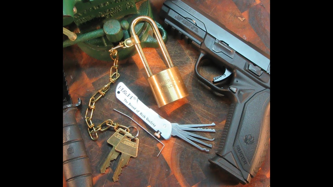 H&H Pocket Knife style lock Pick Set & Picking American US Military Padlock