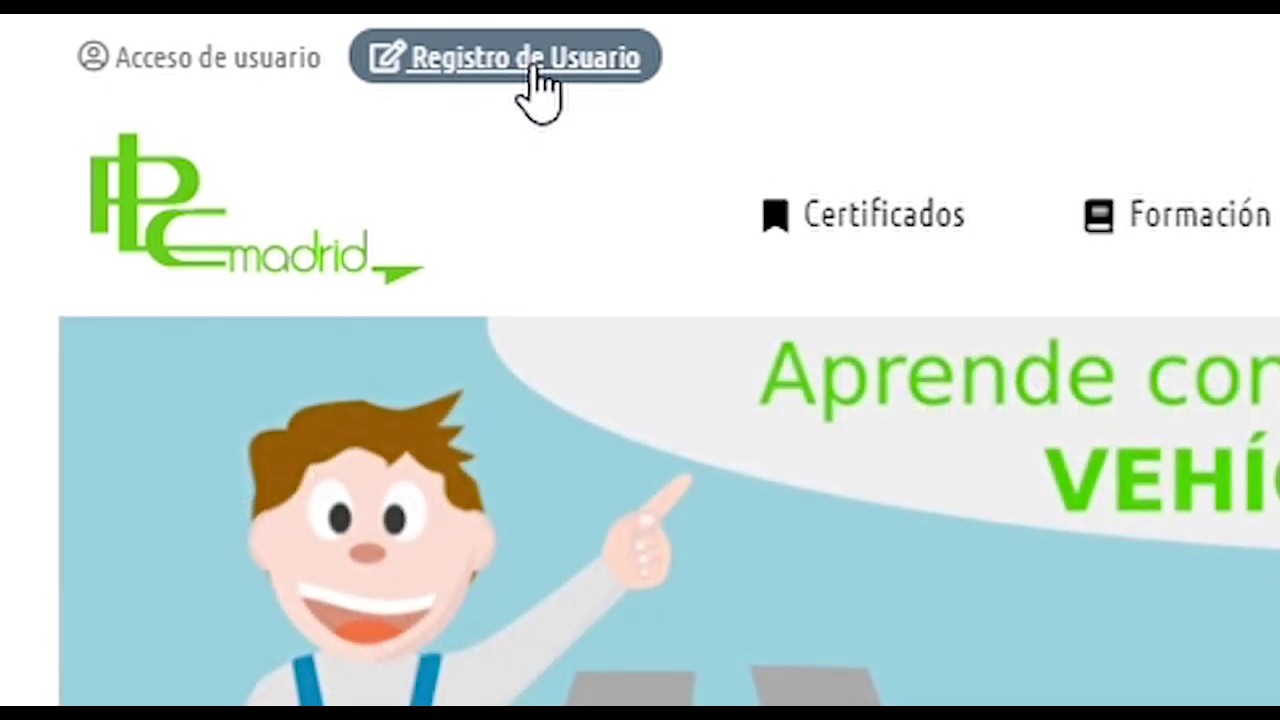 Registro en la web de PLC Madrid