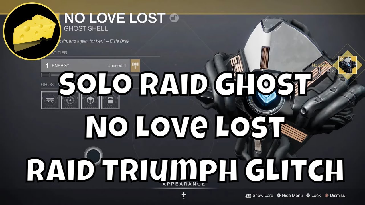 Solo Raid Ghost - No Love Lost - Rock Bottom Deep Stone Crypt Raid Triumph Glitch