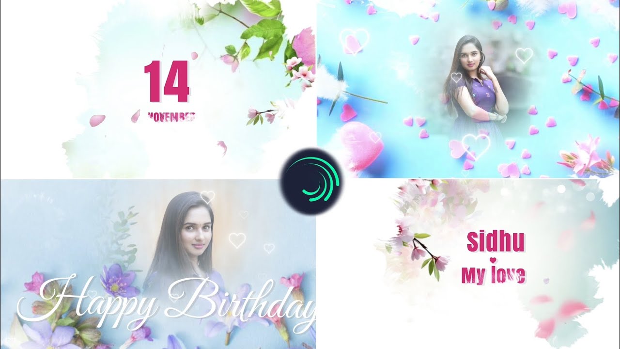 Beautiful birthday video editing for girls🎉 easy edit on Alight motion🎥 lovely song#happy #birthday 