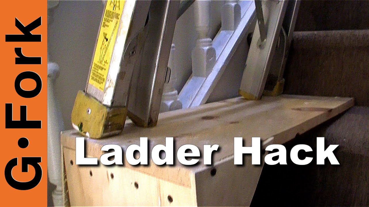 Use A Ladder On The Stairs- Ladder Stairwell Hack - GardenFork