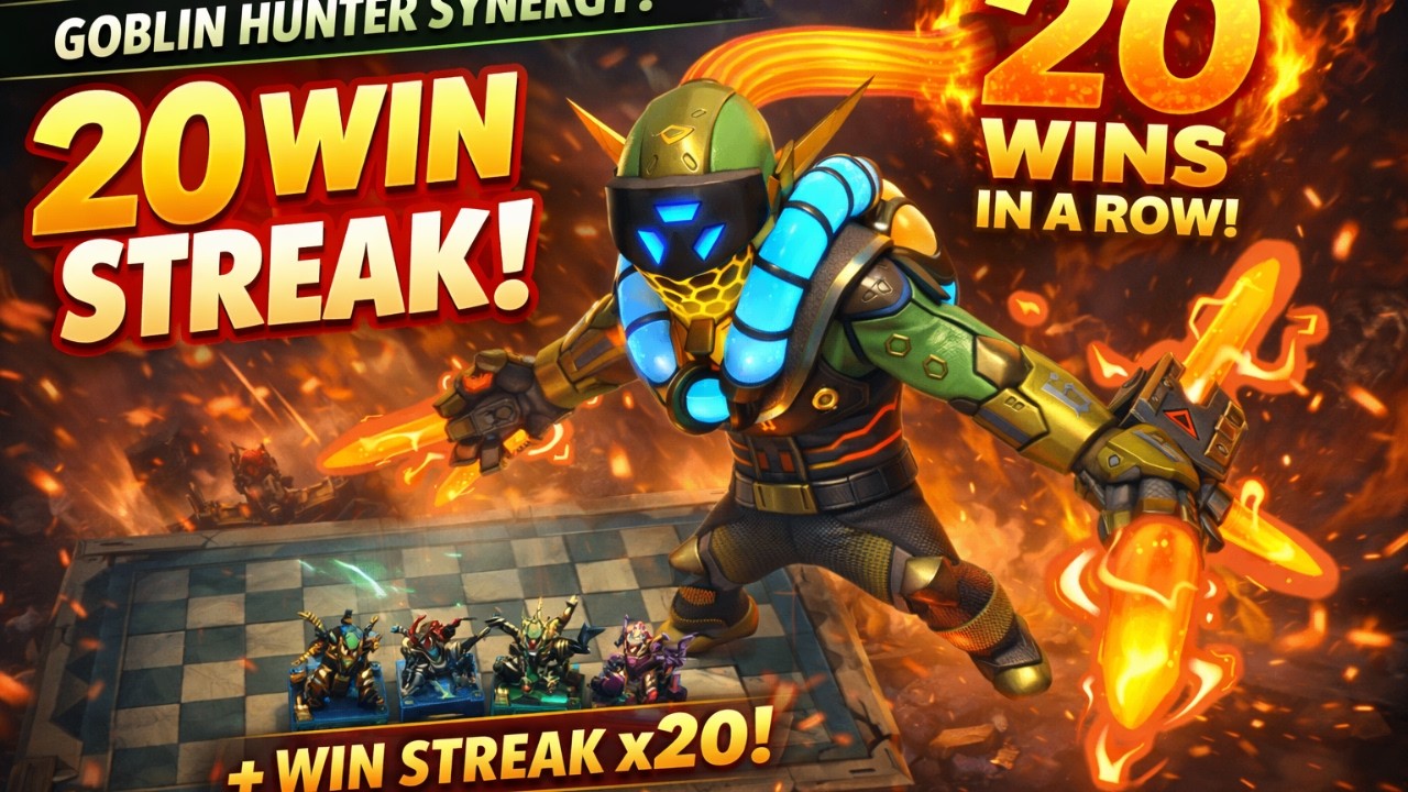 20 WIN STREAK with Goblin Hunter Synergy! 🤯 INSANE Auto Chess Ranked Gameplay
