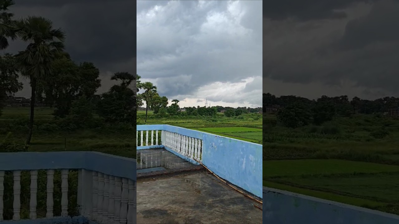 Barish ke baad Ka weather ☁️ #shorts #viralshorts #barish #rain #views #weather #villagevlog