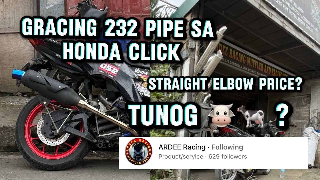 GRACING 232 PIPE ON HONDA CLICK 185cc| SOUND CHECK| ARDEE MUFFLER SHOP 