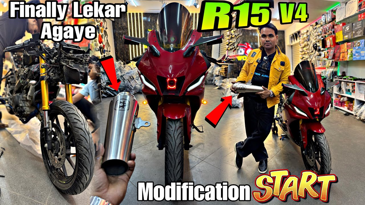 Finally Lekar Agaye Apni R15 V4 | R15 Modifications Start | arrow का exhaust | part 1